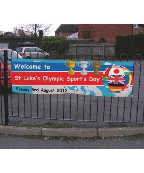 Sports Day Blue Welcome Banner