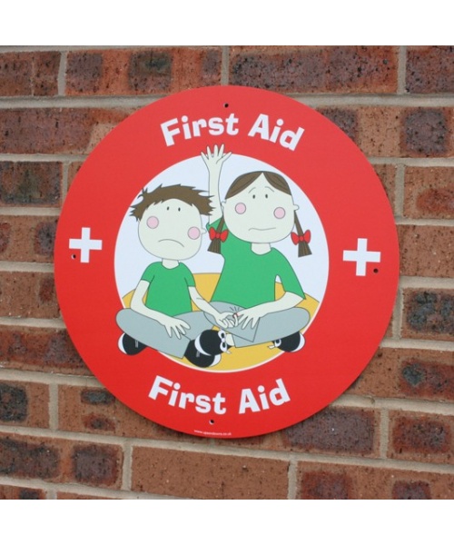First aid red sign