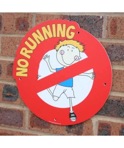 No Running wall sign