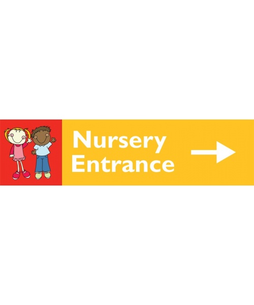 Nursery Entrance Direction Sign