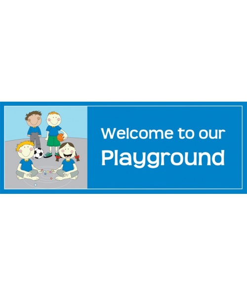 Playground welcome blue rectangle