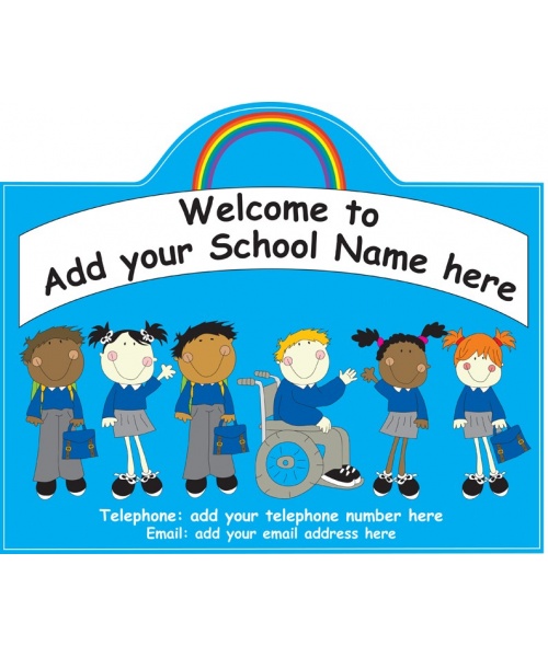 School Frontage Blue Sign