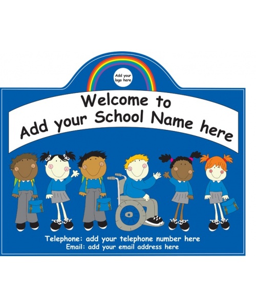 School Frontage Royal Blue Sign