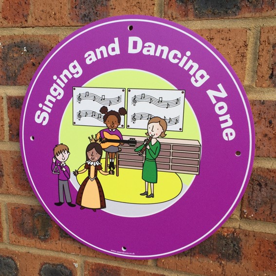 Singing and dancing zone sign UD03828 | School Signs, Nursery Signs ...